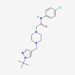 2-[4-[(1-tert-butylpyrazol-4-yl)methyl]piperazin-1-yl]-N-(4-chlorophenyl)acetamide