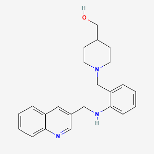 molecular formula C23H27N3O B7057961 [1-[[2-(Quinolin-3-ylmethylamino)phenyl]methyl]piperidin-4-yl]methanol 