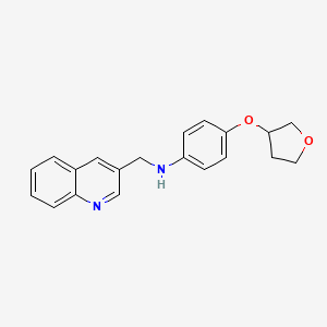 molecular formula C20H20N2O2 B7057965 4-(oxolan-3-yloxy)-N-(quinolin-3-ylmethyl)aniline 