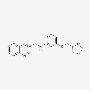 molecular formula C21H22N2O2 B7057984 3-(oxolan-2-ylmethoxy)-N-(quinolin-3-ylmethyl)aniline 