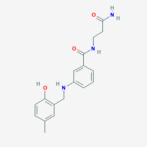 molecular formula C18H21N3O3 B7057995 N-(3-amino-3-oxopropyl)-3-[(2-hydroxy-5-methylphenyl)methylamino]benzamide 