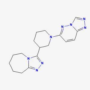 molecular formula C17H22N8 B7058031 3-[1-([1,2,4]triazolo[4,3-b]pyridazin-6-yl)piperidin-3-yl]-6,7,8,9-tetrahydro-5H-[1,2,4]triazolo[4,3-a]azepine 