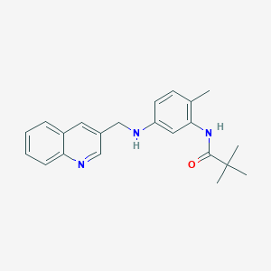 molecular formula C22H25N3O B7058039 2,2-dimethyl-N-[2-methyl-5-(quinolin-3-ylmethylamino)phenyl]propanamide 