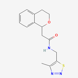 2-(3,4-dihydro-1H-isochromen-1-yl)-N-[(4-methylthiadiazol-5-yl)methyl]acetamide