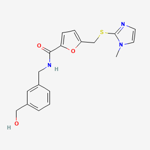 N-[[3-(hydroxymethyl)phenyl]methyl]-5-[(1-methylimidazol-2-yl)sulfanylmethyl]furan-2-carboxamide