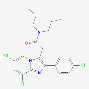 molecular formula C21H22Cl3N3O B070581 2-[6,8-dichloro-2-(4-chlorophenyl)imidazo[1,2-a]pyridin-3-yl]-N,N-dipropylacetamide CAS No. 193979-75-8