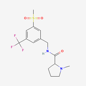 1-methyl-N-[[3-methylsulfonyl-5-(trifluoromethyl)phenyl]methyl]pyrrolidine-2-carboxamide