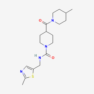 4-(4-methylpiperidine-1-carbonyl)-N-[(2-methyl-1,3-thiazol-5-yl)methyl]piperidine-1-carboxamide