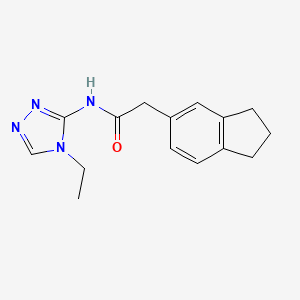 2-(2,3-dihydro-1H-inden-5-yl)-N-(4-ethyl-1,2,4-triazol-3-yl)acetamide