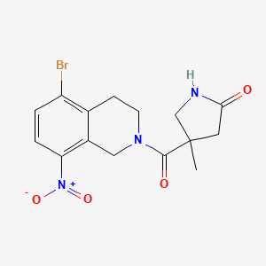 4-(5-bromo-8-nitro-3,4-dihydro-1H-isoquinoline-2-carbonyl)-4-methylpyrrolidin-2-one