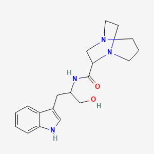 molecular formula C19H26N4O2 B7058197 N-[1-hydroxy-3-(1H-indol-3-yl)propan-2-yl]-1,5-diazabicyclo[3.2.2]nonane-6-carboxamide 