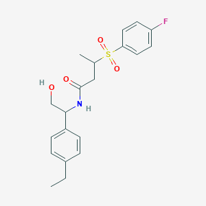 N-[1-(4-ethylphenyl)-2-hydroxyethyl]-3-(4-fluorophenyl)sulfonylbutanamide