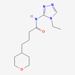 N-(4-ethyl-1,2,4-triazol-3-yl)-4-(oxan-4-yl)butanamide