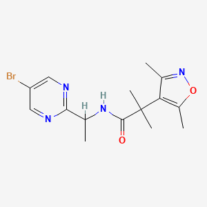 N-[1-(5-bromopyrimidin-2-yl)ethyl]-2-(3,5-dimethyl-1,2-oxazol-4-yl)-2-methylpropanamide