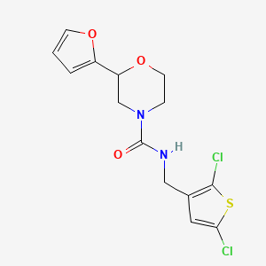 N-[(2,5-dichlorothiophen-3-yl)methyl]-2-(furan-2-yl)morpholine-4-carboxamide