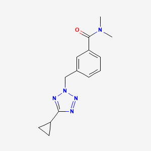 molecular formula C14H17N5O B7058320 3-[(5-cyclopropyltetrazol-2-yl)methyl]-N,N-dimethylbenzamide 