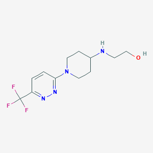 molecular formula C12H17F3N4O B7058323 2-[[1-[6-(Trifluoromethyl)pyridazin-3-yl]piperidin-4-yl]amino]ethanol 