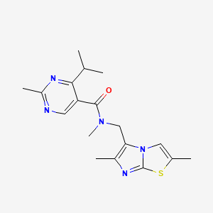 N-[(2,6-dimethylimidazo[2,1-b][1,3]thiazol-5-yl)methyl]-N,2-dimethyl-4-propan-2-ylpyrimidine-5-carboxamide