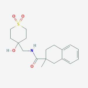 N-[(4-hydroxy-1,1-dioxothian-4-yl)methyl]-2-methyl-3,4-dihydro-1H-naphthalene-2-carboxamide