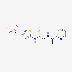 Methyl 2-[2-[[2-(1-pyridin-2-ylethylamino)acetyl]amino]-1,3-thiazol-4-yl]acetate