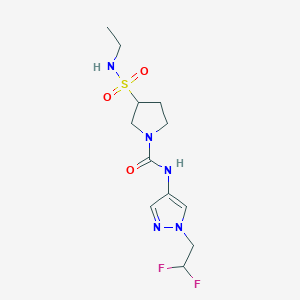 N-[1-(2,2-difluoroethyl)pyrazol-4-yl]-3-(ethylsulfamoyl)pyrrolidine-1-carboxamide