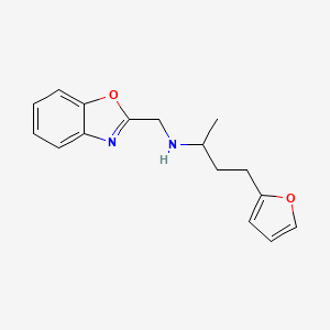 molecular formula C16H18N2O2 B7058428 N-(1,3-benzoxazol-2-ylmethyl)-4-(furan-2-yl)butan-2-amine 