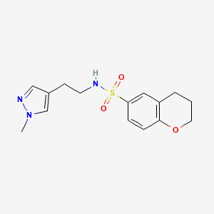 N-[2-(1-methylpyrazol-4-yl)ethyl]-3,4-dihydro-2H-chromene-6-sulfonamide