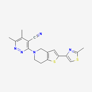 5,6-dimethyl-3-[2-(2-methyl-1,3-thiazol-4-yl)-6,7-dihydro-4H-thieno[3,2-c]pyridin-5-yl]pyridazine-4-carbonitrile