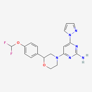 4-[2-[4-(Difluoromethoxy)phenyl]morpholin-4-yl]-6-pyrazol-1-ylpyrimidin-2-amine