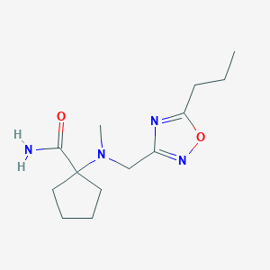 1-[Methyl-[(5-propyl-1,2,4-oxadiazol-3-yl)methyl]amino]cyclopentane-1-carboxamide