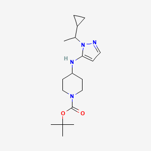 Tert-butyl 4-[[2-(1-cyclopropylethyl)pyrazol-3-yl]amino]piperidine-1-carboxylate