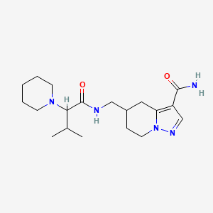 5-[[(3-Methyl-2-piperidin-1-ylbutanoyl)amino]methyl]-4,5,6,7-tetrahydropyrazolo[1,5-a]pyridine-3-carboxamide