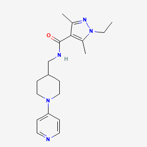 1-ethyl-3,5-dimethyl-N-[(1-pyridin-4-ylpiperidin-4-yl)methyl]pyrazole-4-carboxamide