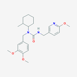 1-[(3,4-Dimethoxyphenyl)methyl]-3-[(6-methoxypyridin-3-yl)methyl]-1-(2-methylcyclohexyl)urea