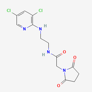 molecular formula C13H14Cl2N4O3 B7058612 N-[2-[(3,5-dichloropyridin-2-yl)amino]ethyl]-2-(2,5-dioxopyrrolidin-1-yl)acetamide 