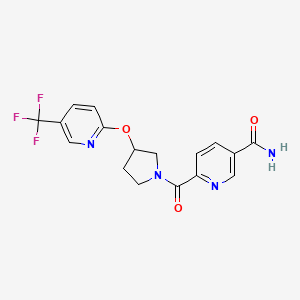 6-[3-[5-(Trifluoromethyl)pyridin-2-yl]oxypyrrolidine-1-carbonyl]pyridine-3-carboxamide