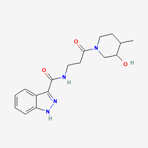 molecular formula C17H22N4O3 B7058630 N-[3-(3-hydroxy-4-methylpiperidin-1-yl)-3-oxopropyl]-1H-indazole-3-carboxamide 