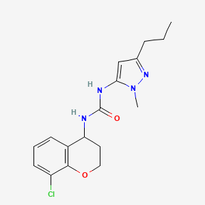 molecular formula C17H21ClN4O2 B7058639 1-(8-chloro-3,4-dihydro-2H-chromen-4-yl)-3-(2-methyl-5-propylpyrazol-3-yl)urea 