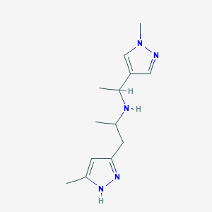 molecular formula C13H21N5 B7058678 1-(5-methyl-1H-pyrazol-3-yl)-N-[1-(1-methylpyrazol-4-yl)ethyl]propan-2-amine 