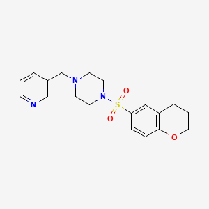 molecular formula C19H23N3O3S B7058733 1-(3,4-dihydro-2H-chromen-6-ylsulfonyl)-4-(pyridin-3-ylmethyl)piperazine 