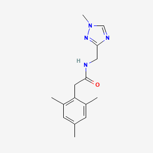 molecular formula C15H20N4O B7058740 N-[(1-methyl-1,2,4-triazol-3-yl)methyl]-2-(2,4,6-trimethylphenyl)acetamide 