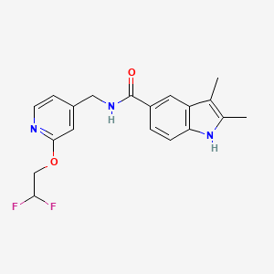 molecular formula C19H19F2N3O2 B7058747 N-[[2-(2,2-difluoroethoxy)pyridin-4-yl]methyl]-2,3-dimethyl-1H-indole-5-carboxamide 