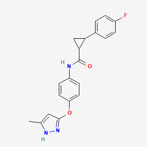 2-(4-fluorophenyl)-N-[4-[(5-methyl-1H-pyrazol-3-yl)oxy]phenyl]cyclopropane-1-carboxamide