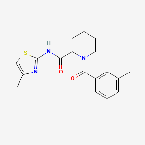 molecular formula C19H23N3O2S B7058783 1-(3,5-dimethylbenzoyl)-N-(4-methyl-1,3-thiazol-2-yl)piperidine-2-carboxamide 