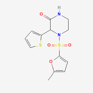 4-(5-Methylfuran-2-yl)sulfonyl-3-thiophen-2-ylpiperazin-2-one