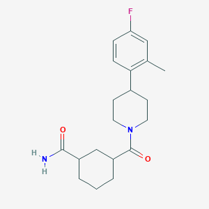 3-[4-(4-Fluoro-2-methylphenyl)piperidine-1-carbonyl]cyclohexane-1-carboxamide