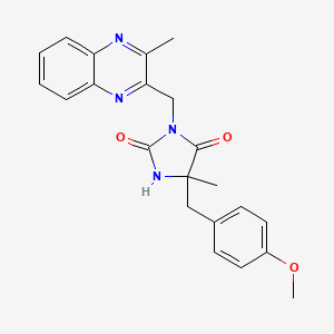 5-[(4-Methoxyphenyl)methyl]-5-methyl-3-[(3-methylquinoxalin-2-yl)methyl]imidazolidine-2,4-dione