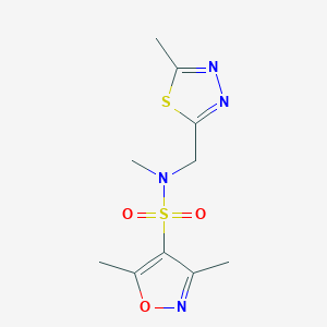 molecular formula C10H14N4O3S2 B7058868 N,3,5-trimethyl-N-[(5-methyl-1,3,4-thiadiazol-2-yl)methyl]-1,2-oxazole-4-sulfonamide 