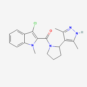 (3-chloro-1-methylindol-2-yl)-[2-(3,5-dimethyl-1H-pyrazol-4-yl)pyrrolidin-1-yl]methanone