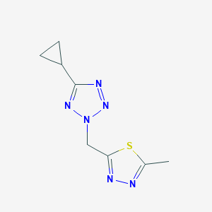 molecular formula C8H10N6S B7058886 2-[(5-Cyclopropyltetrazol-2-yl)methyl]-5-methyl-1,3,4-thiadiazole 